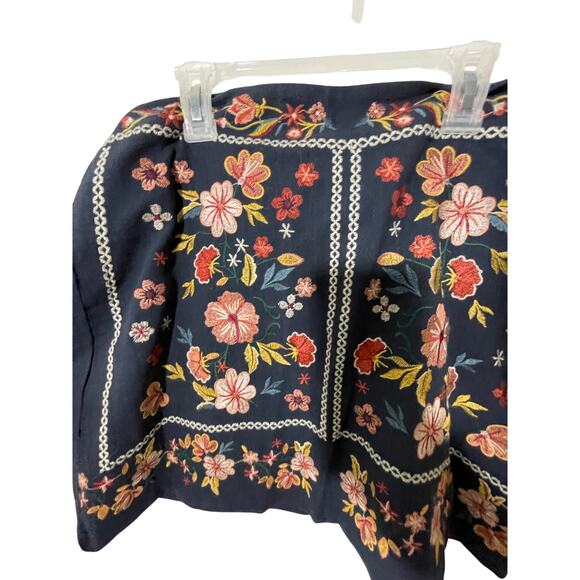Umgee Western Floral Dainty Coquette Boho Mini Skirt Linen Cotton Fun Quirky L - Picture 2 of 5
